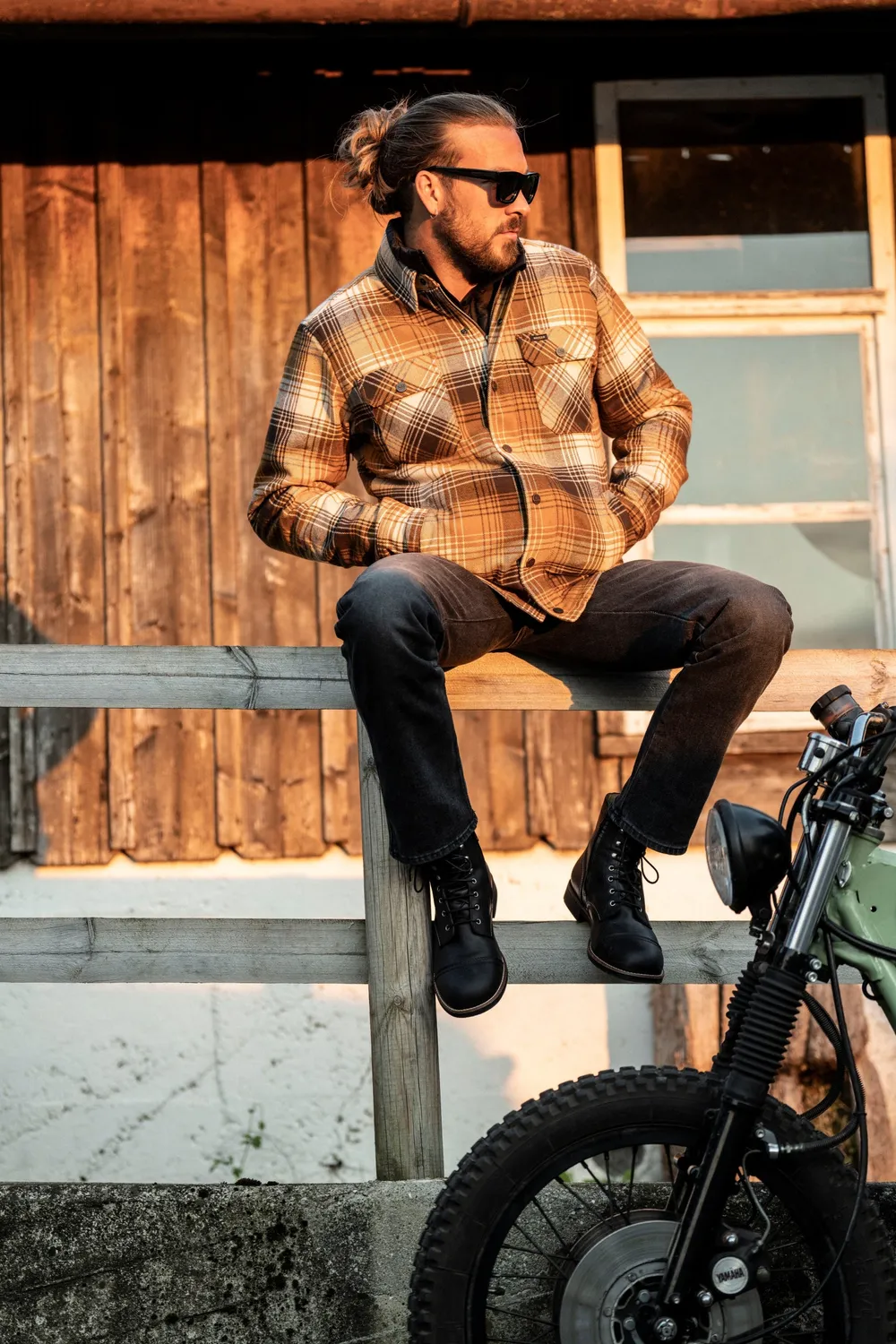 Rokker Houston Rider motorsykkelskjorte camel AA