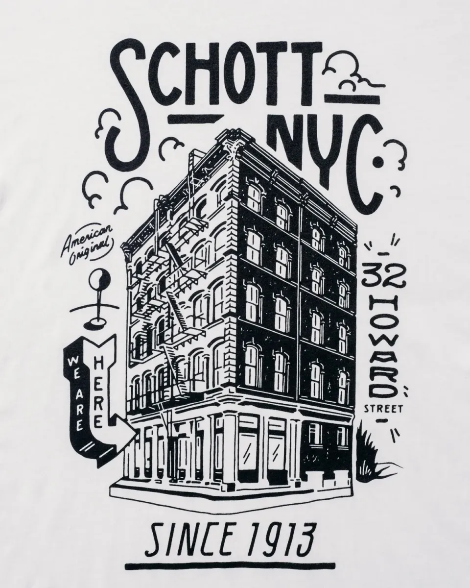 Schott NYC TSNY25 t-skjorte off white butikktrykk