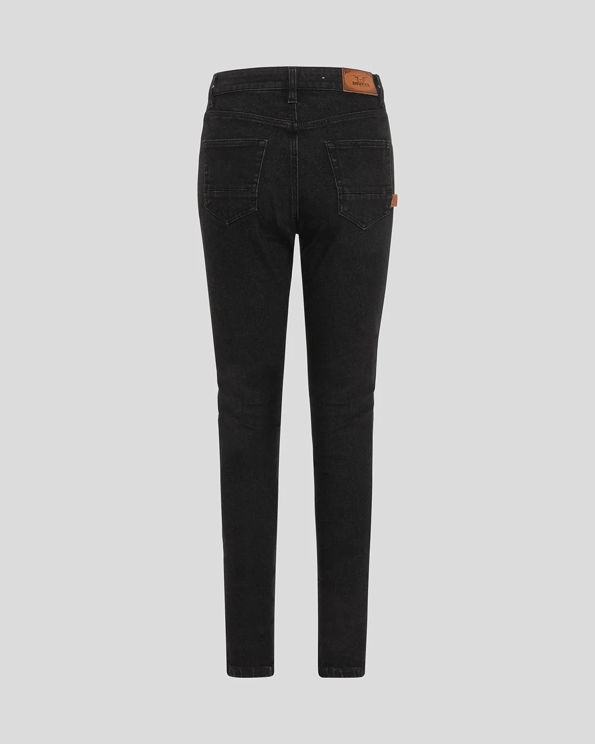 Rokker ROKKERTECH High Waist motorsykkeljeans sort singel-lag