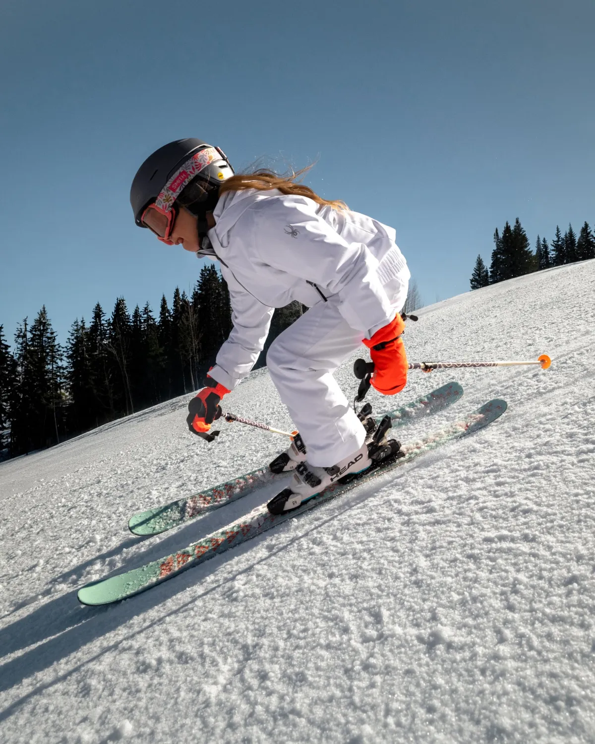 Spyder Lola skijakke jente hvit vanntett 10K