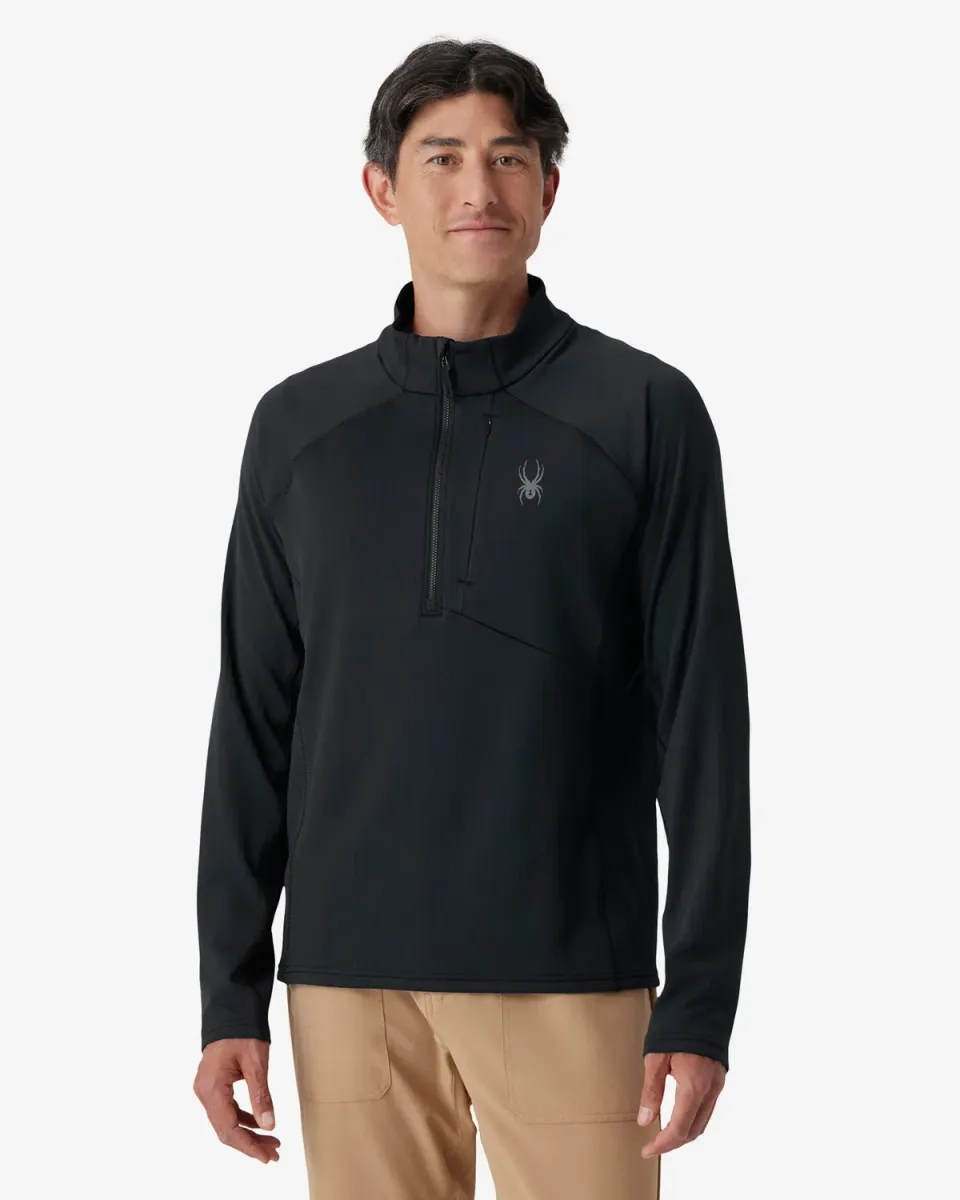 Spyder Gridweb Quarter Zip fleecegenser svart stretch