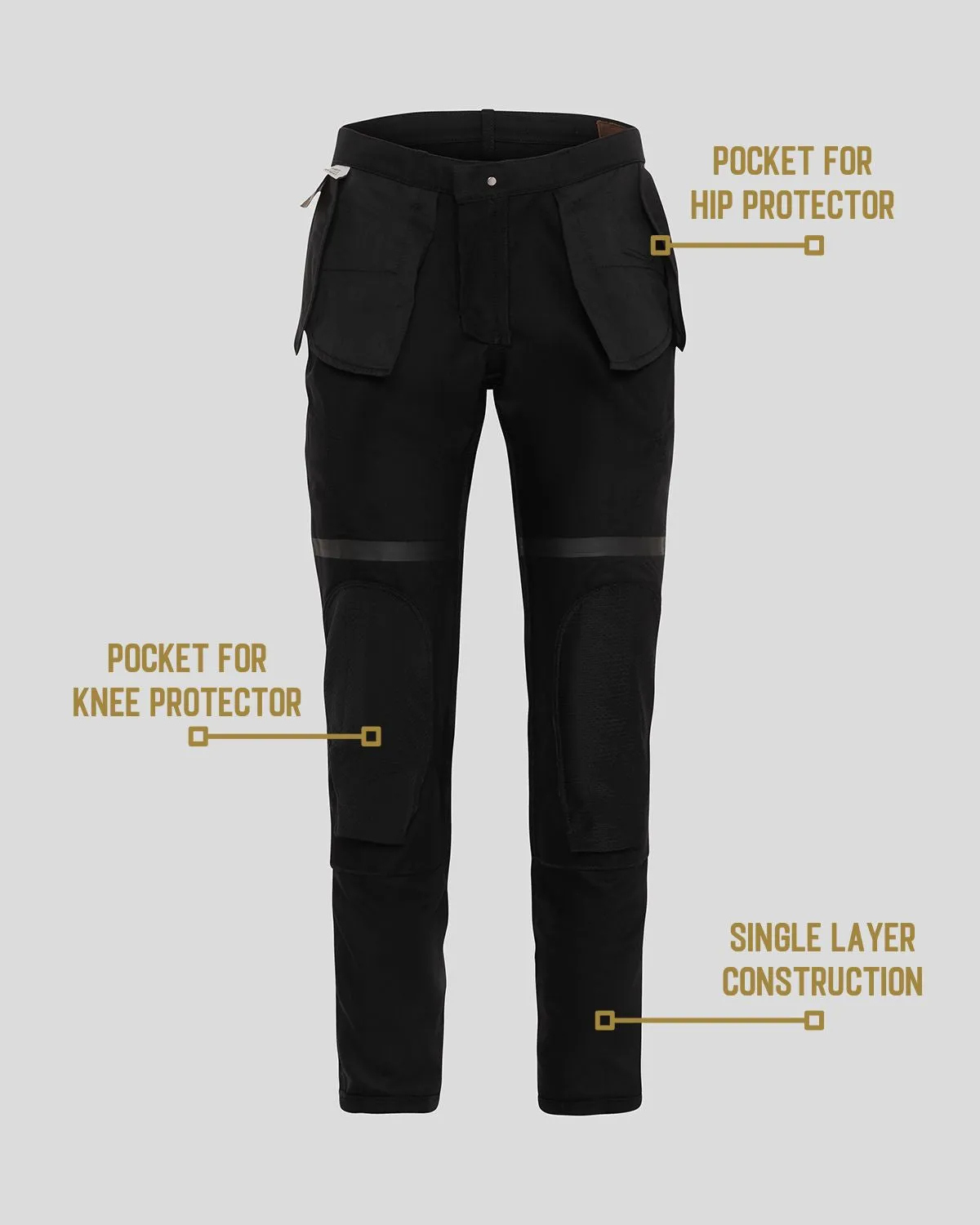 Rokker Black Jack Slim motorsykkelbukse svart CE AA
