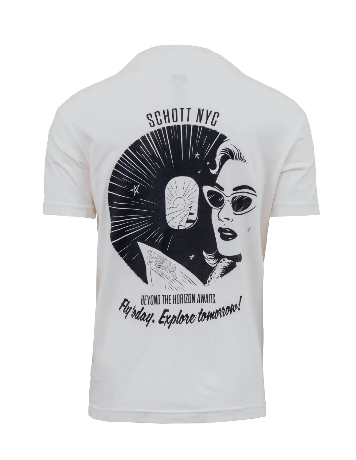 Schott NYC TTWA t-skjorte off white lett
