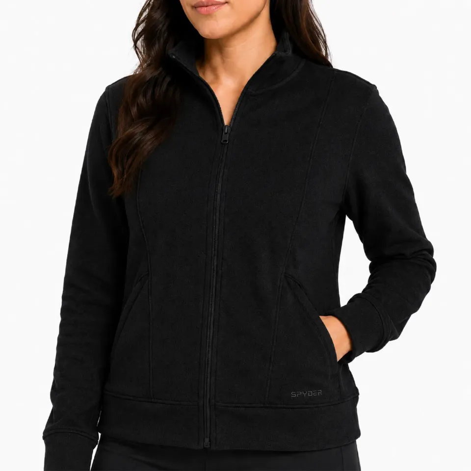 Spyder Corduroy Mock Neck Zip-Up kordgenser Black dame