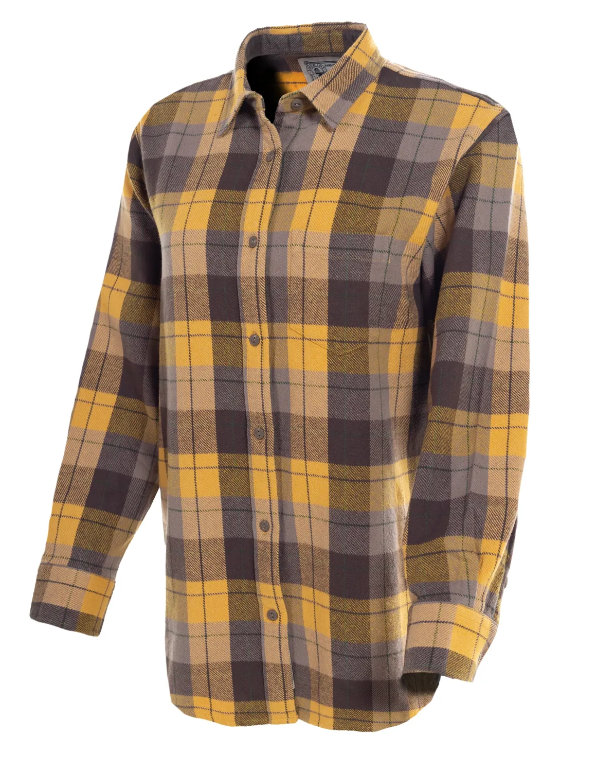 Schott NYC SH235W flanellskjorte dame sennep rutete