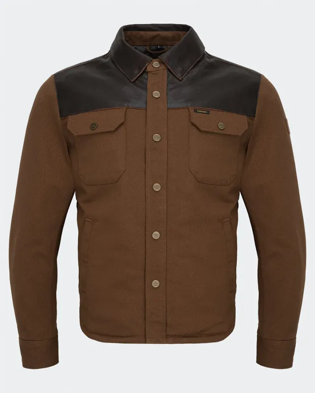 Rokker Bozeman Rider Shirt motorsykkelskjorte brun AAA