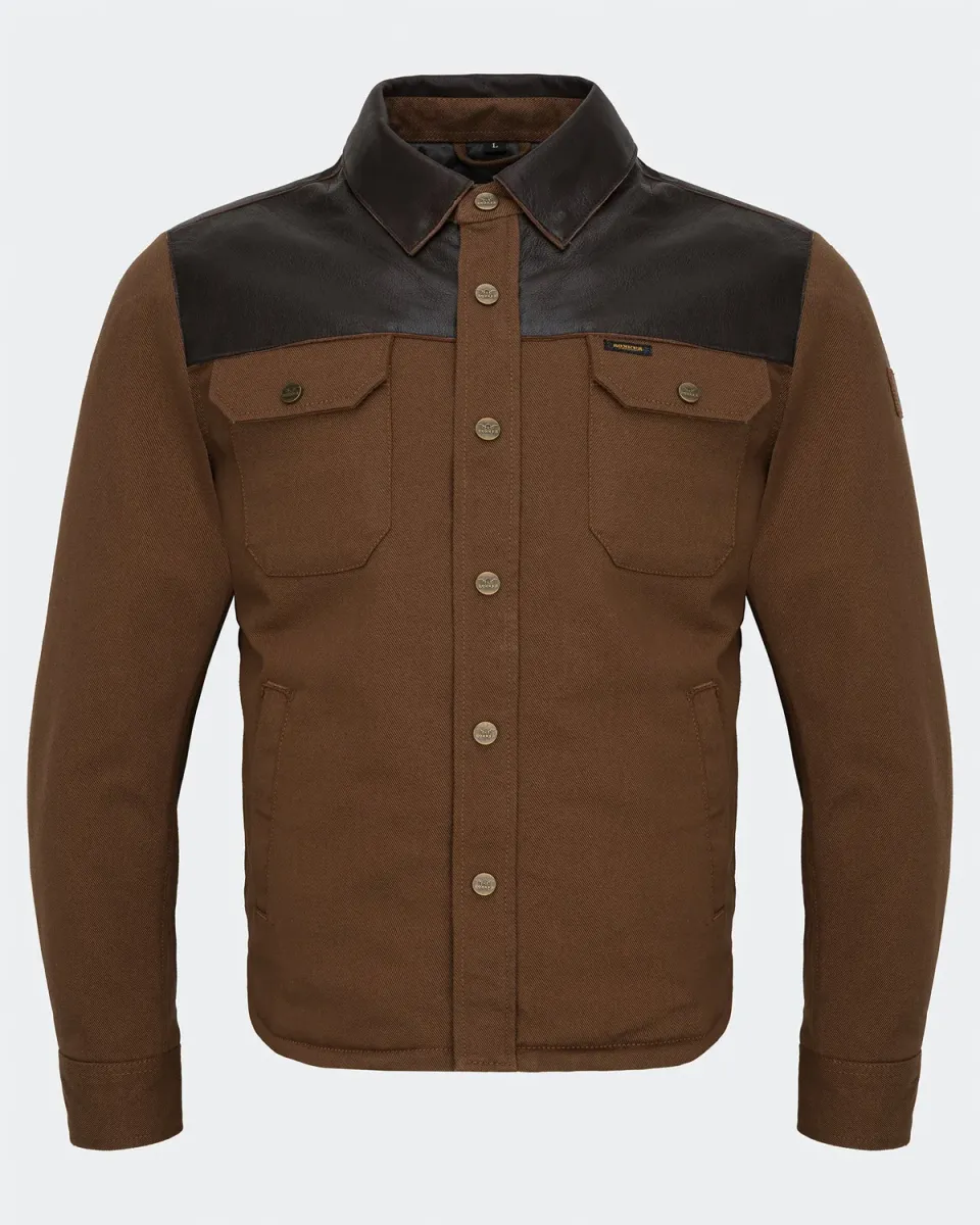 Rokker Bozeman Rider Shirt motorsykkelskjorte brun AAA