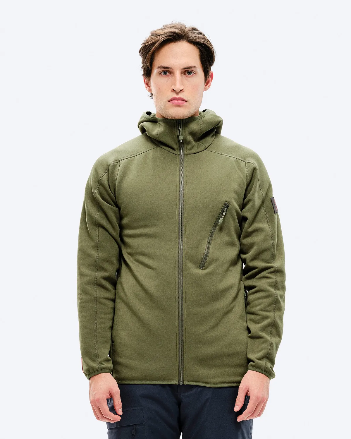 The Mountain Studio M-7 Tech Fleece Hood varm fleecejakke Winter Moss