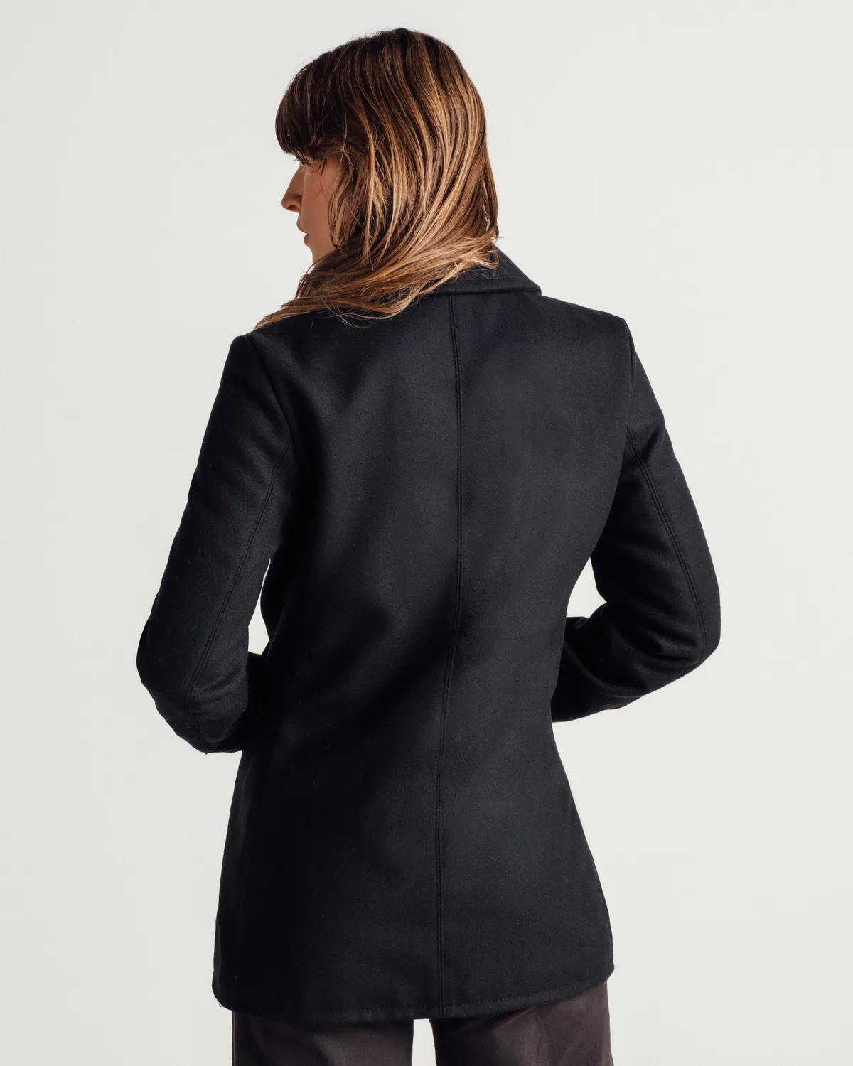 Schott NYC 754W ullkåpe dame navy klassisk