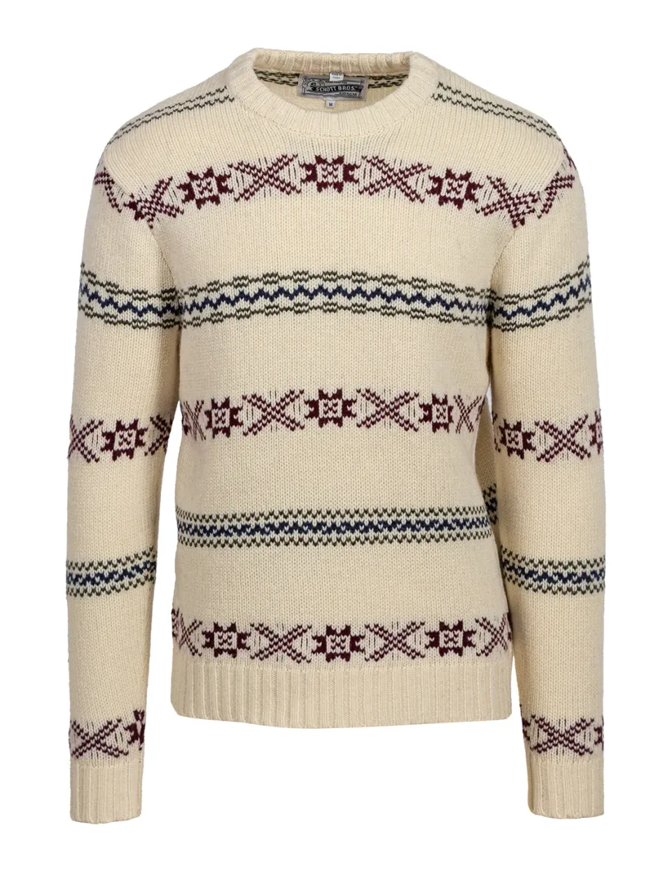 Schott NYC SW2360 ullgenser Off White norsk mønster