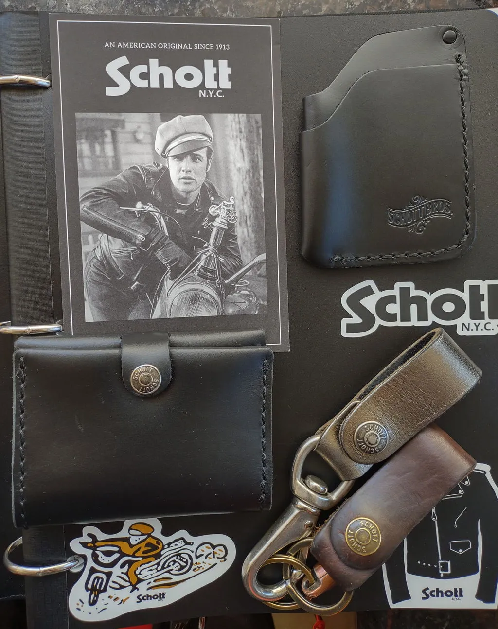 Schott NYC WLT26 lommebok skinn svart