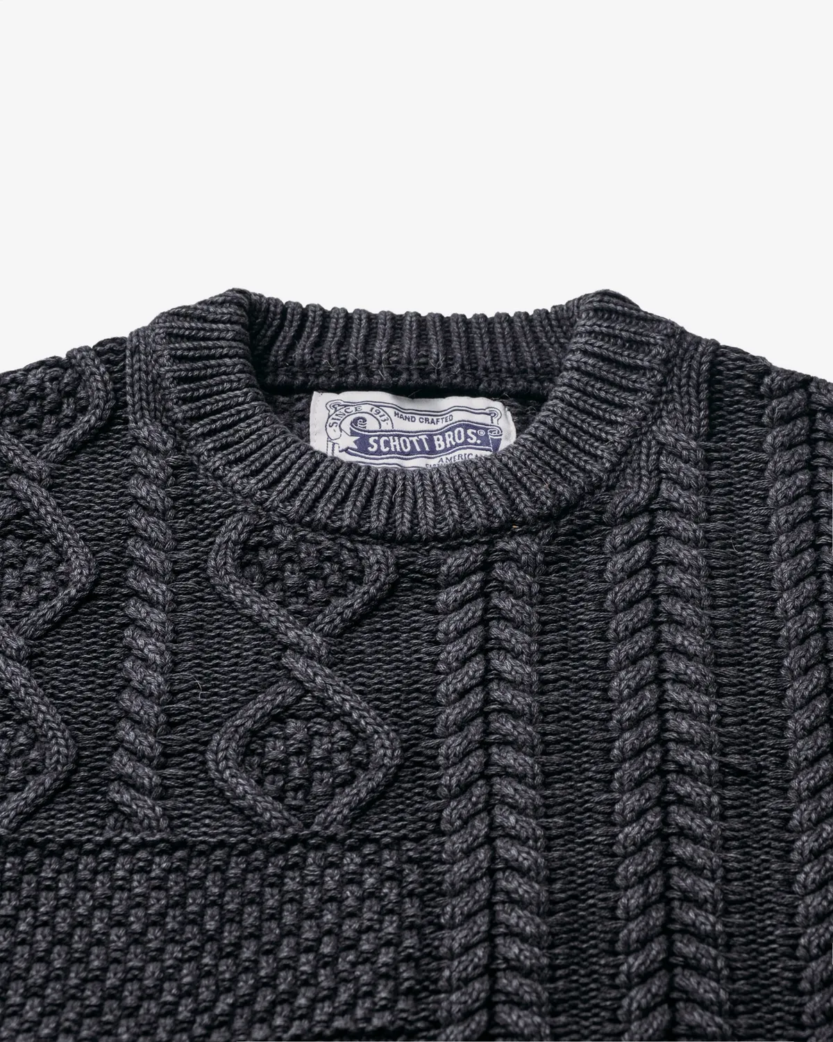 Schott NYC SW2435 genser bomull charcoal M