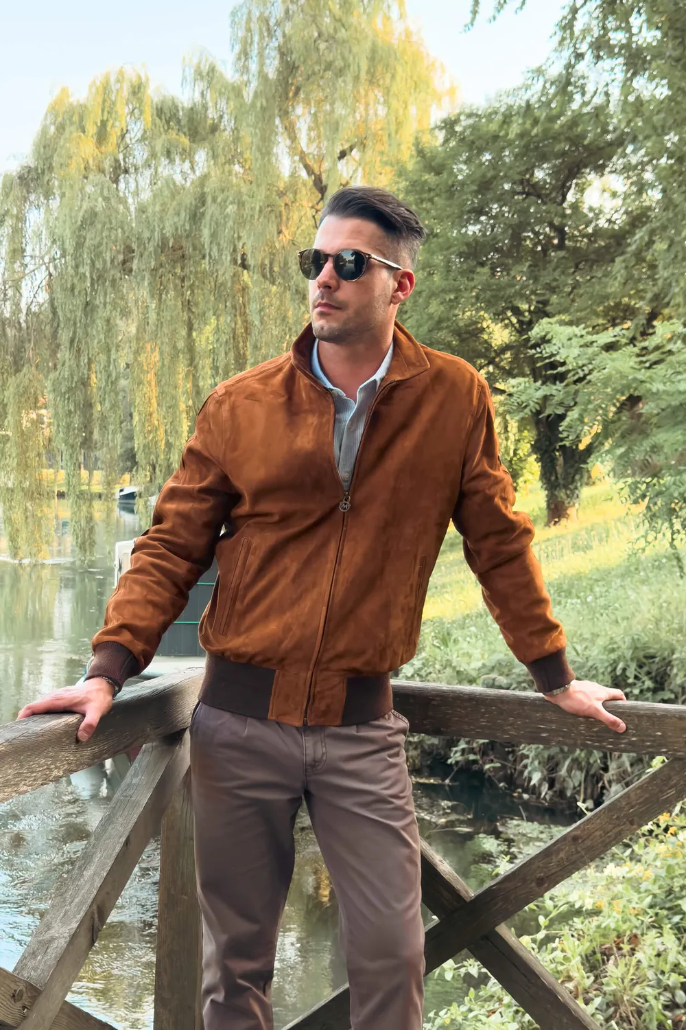Matchless Craig semsket jakke chocolate brown bomber