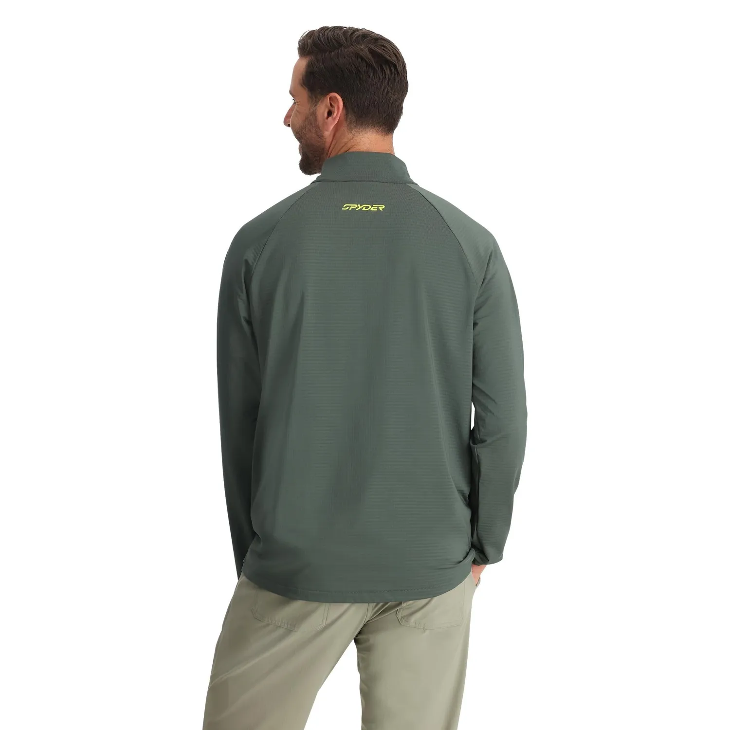 Spyder GridWeb half-zip fleece mørkegrønn varm