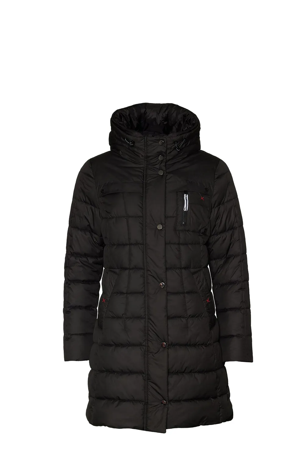 Danwear Windfield Jelona vinterjakke svart lang