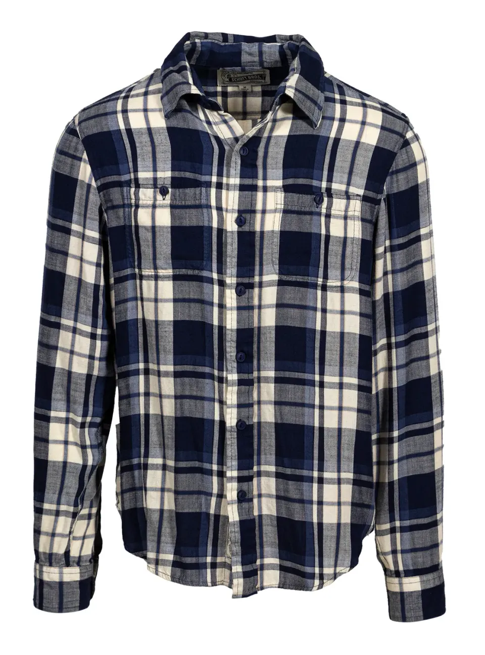 Schott NYC SH2307 rutete skjorte Blue bomull