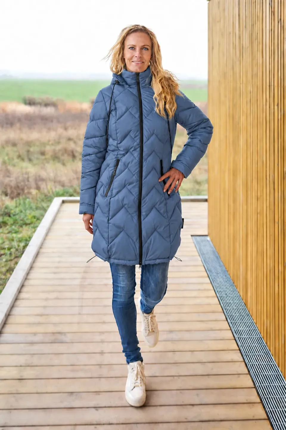 Windfield Kit vinterjakke light blue lang