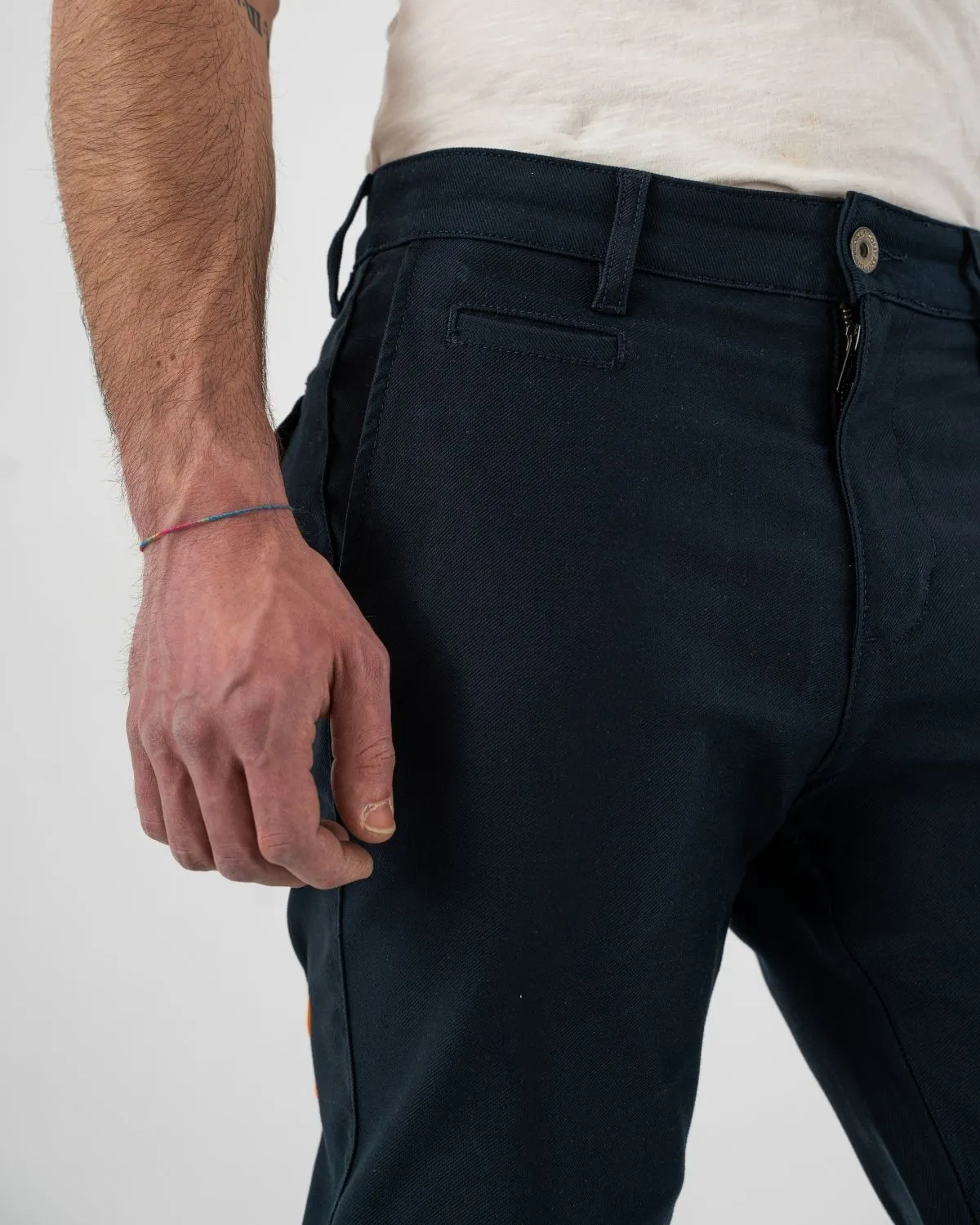 Rokker Chino Navy motorsykkelbukse blå W32 L32