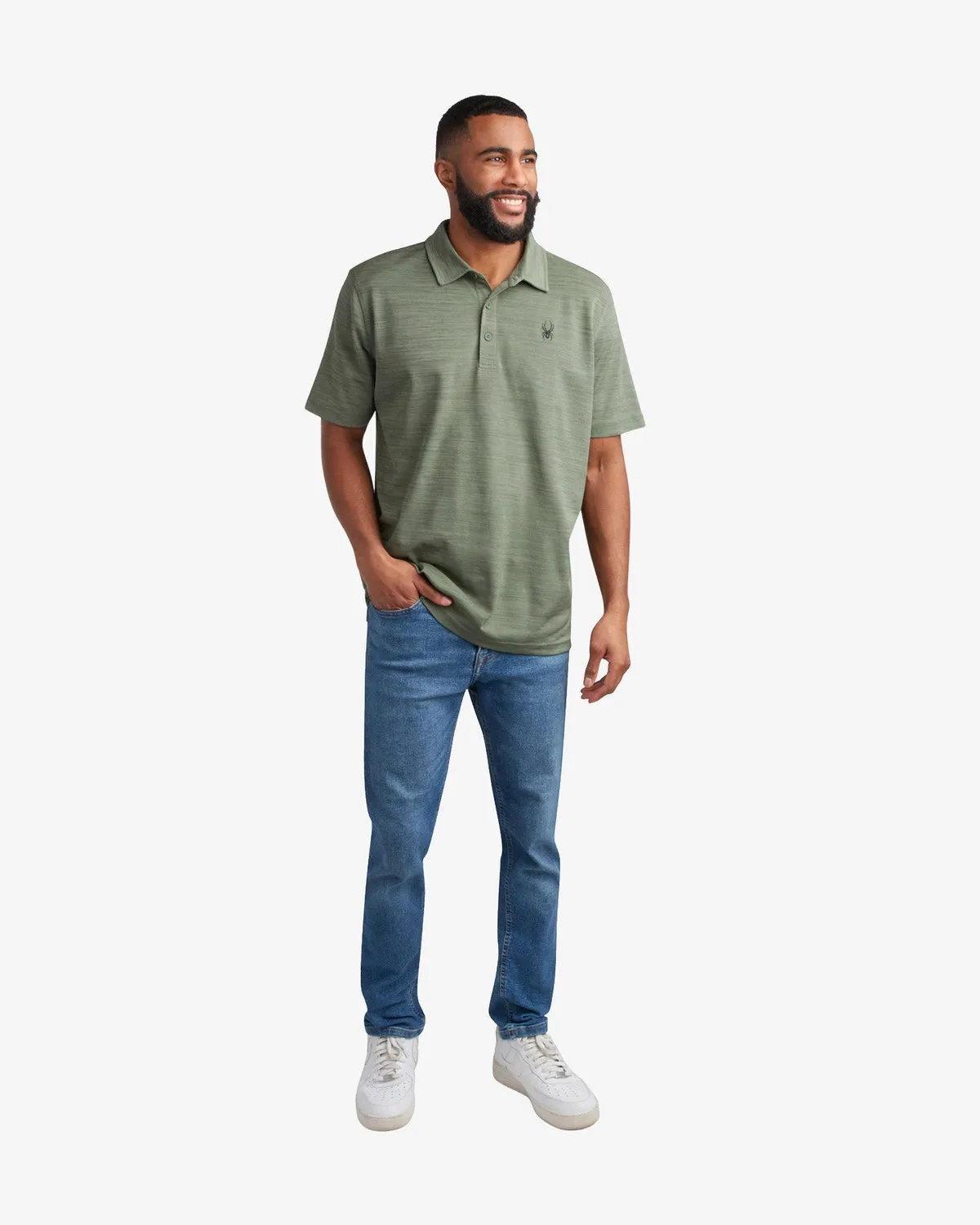 Spyder Short Sleeve Tech Polo piké Spruce Green UPF 30+