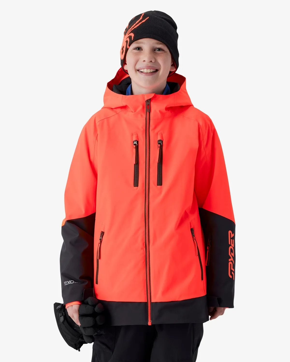 Spyder Davos skijakke gutt bold blue vanntett