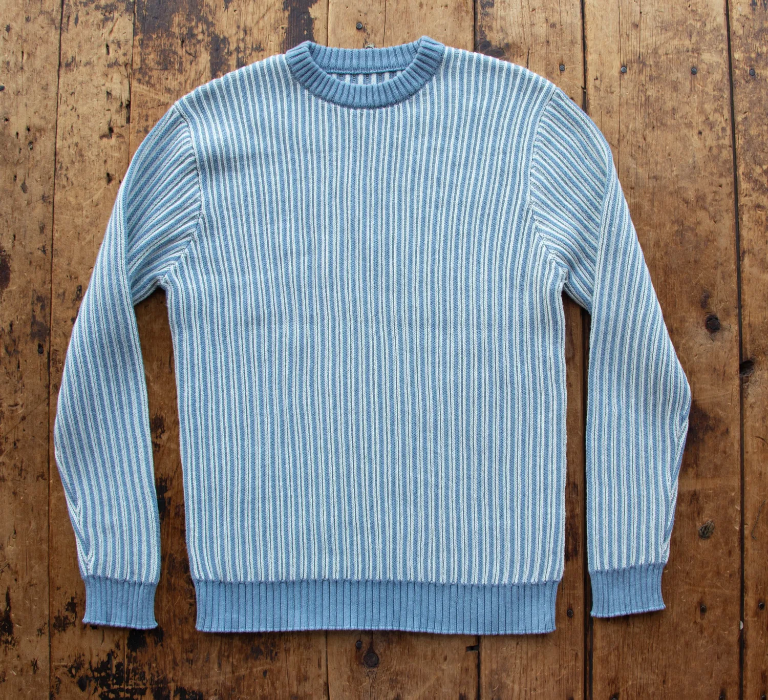 Schott NYC SW2410 genser Sky Blue – stripet bomull