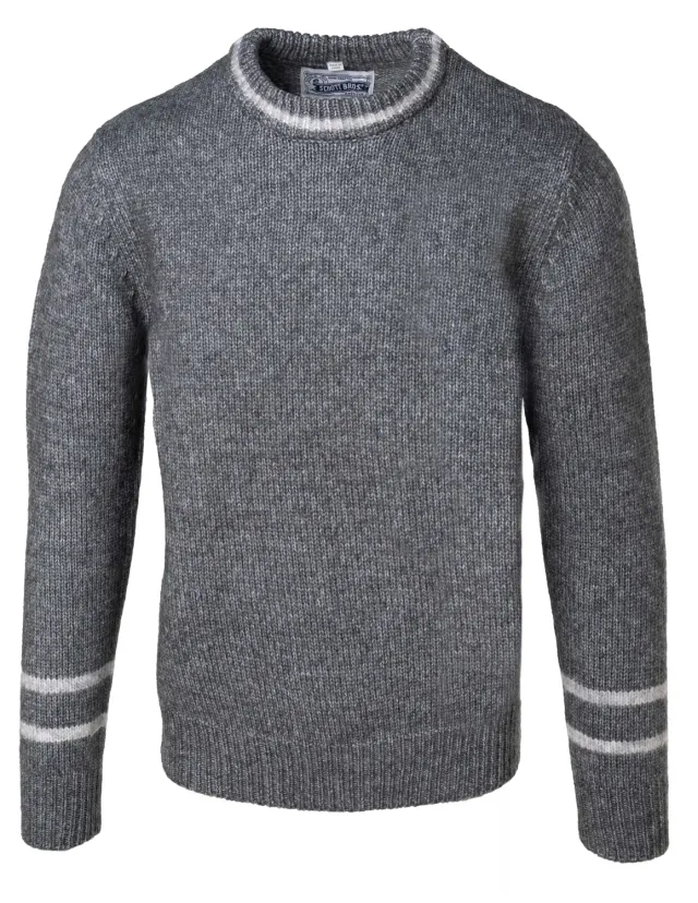 Schott NYC SW2230 genser charcoal stripet ull
