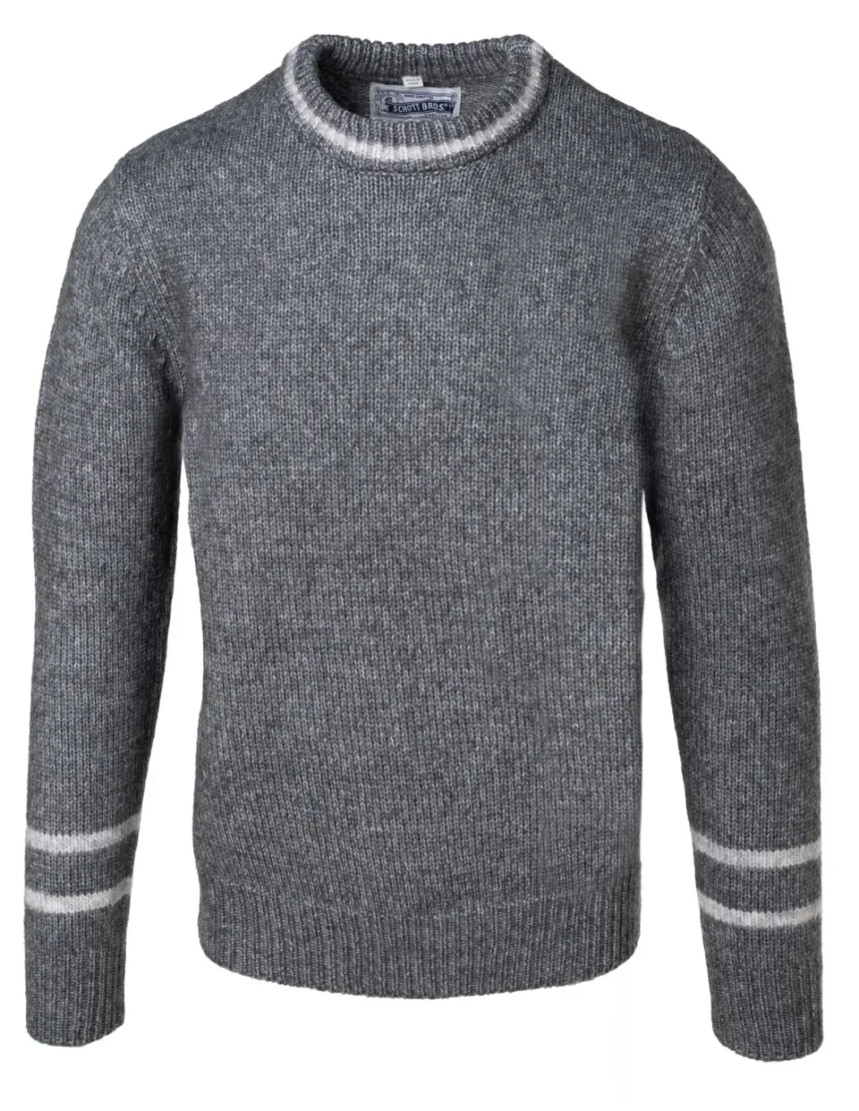 Schott NYC SW2230 genser charcoal stripet ull