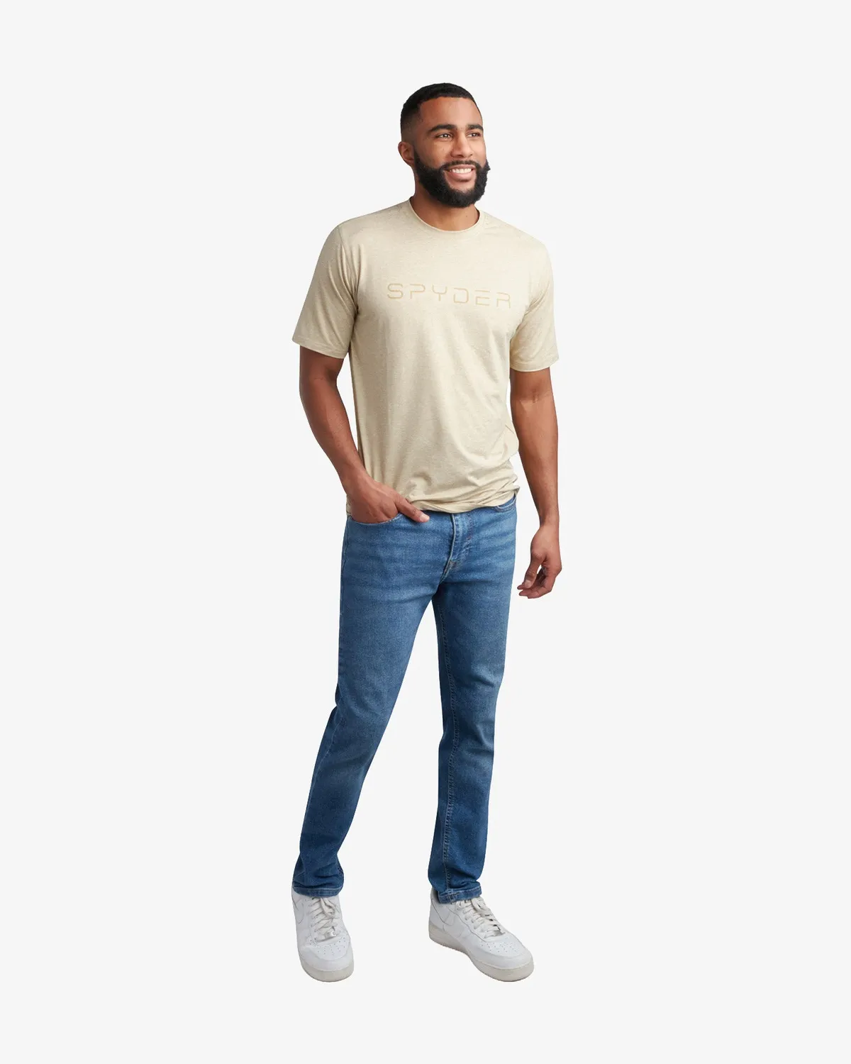 Spyder Wordmark t-skjorte herre stone stretch