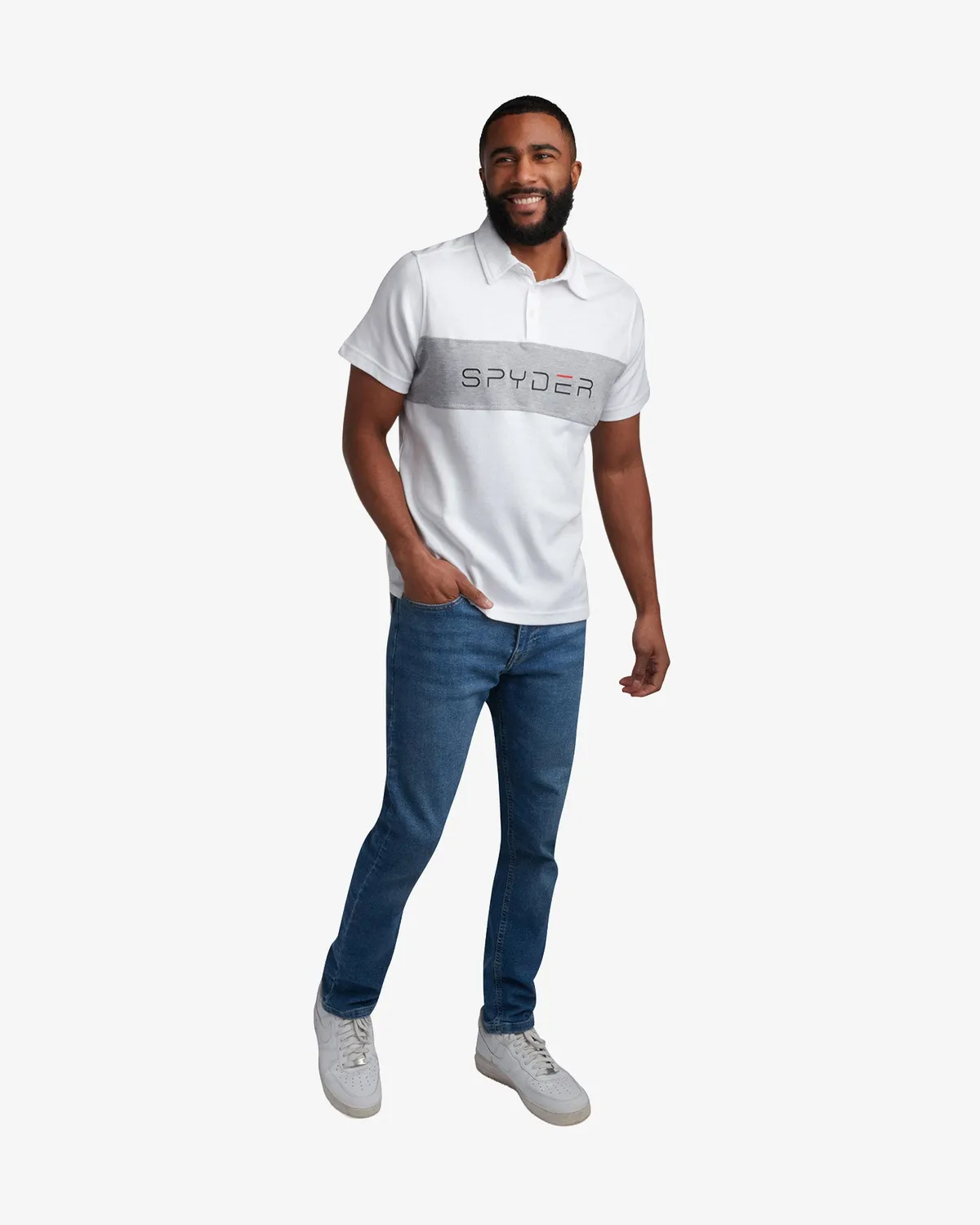 Spyder Color Block Polo poloskjorte herre hvit bomull