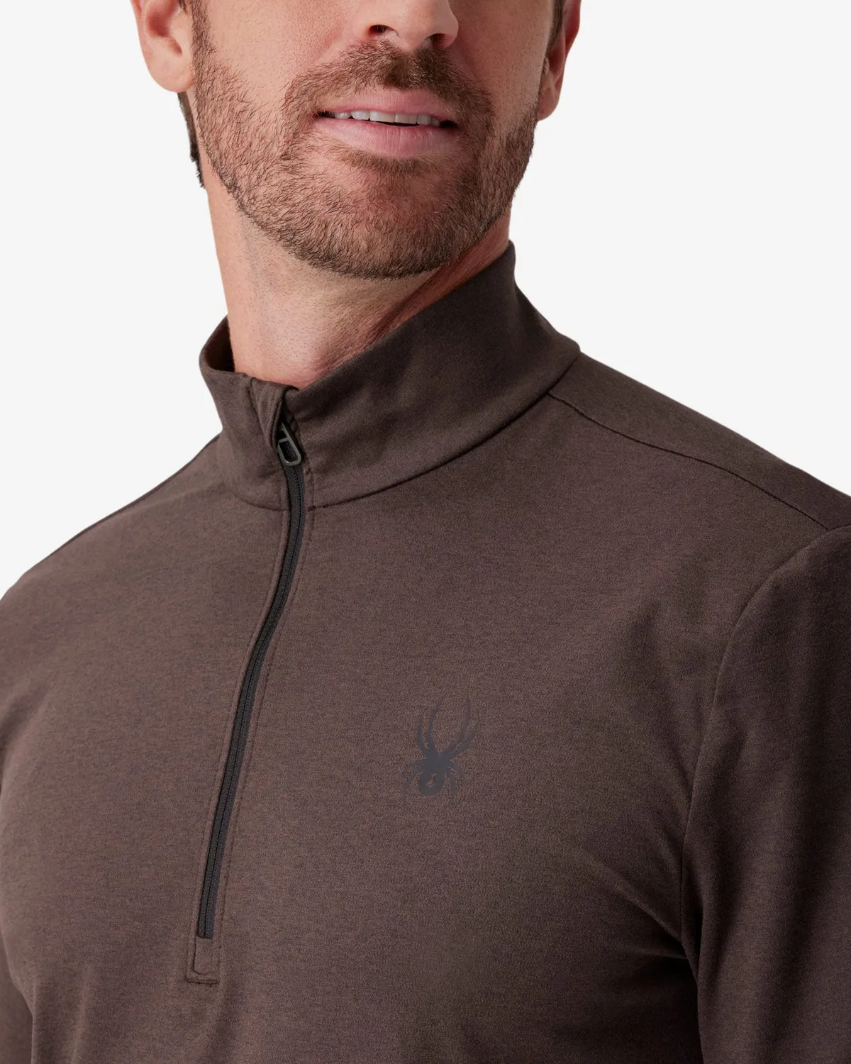 Spyder Prospect Quarter Zip genser herre mocha fukttransporterende
