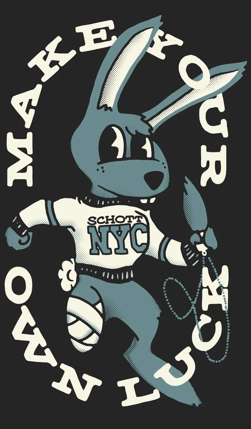 Schott NYC TRFOOT t-skjorte Vintage vasket look