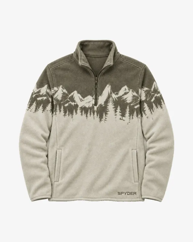 Spyder Print Sherpa Quarter-Zip fleecegenser stone 360gsm