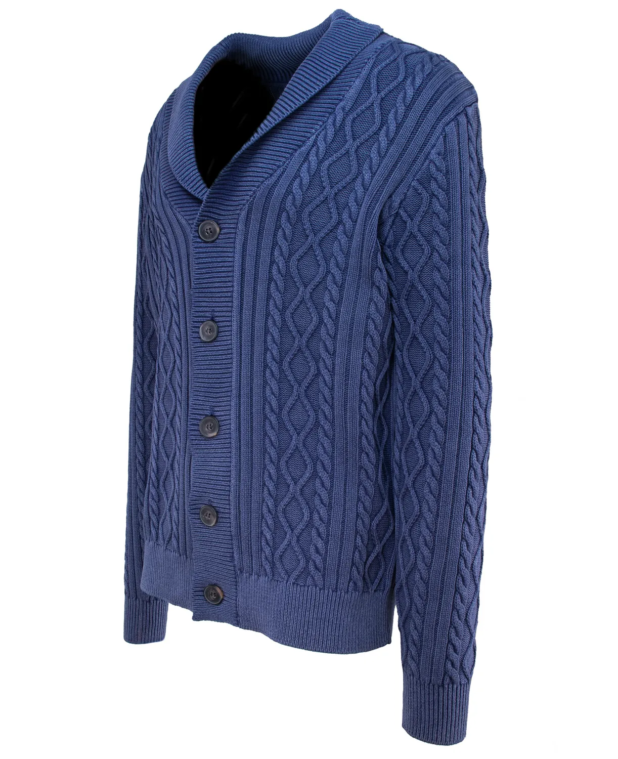 Schott NYC SW2416 cardigan Navy – bomull med sjalhals