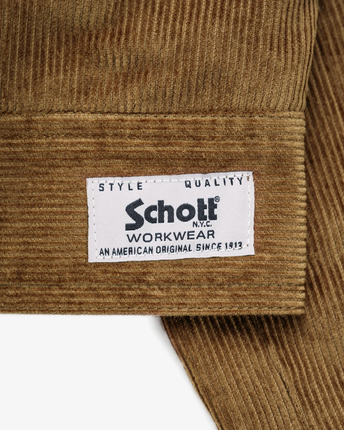 Schott NYC 8612 arbeidsjakke oliven kord