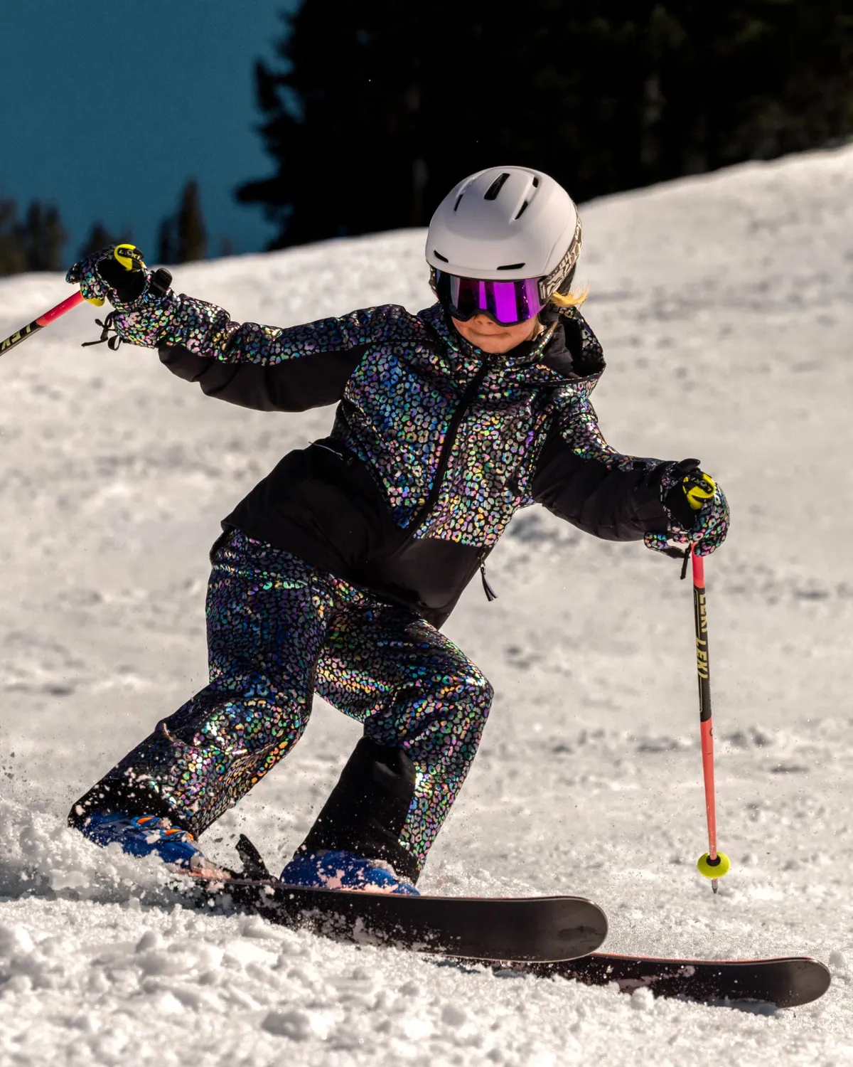 Spyder Conquer skijakke jente leopard vanntett 10K