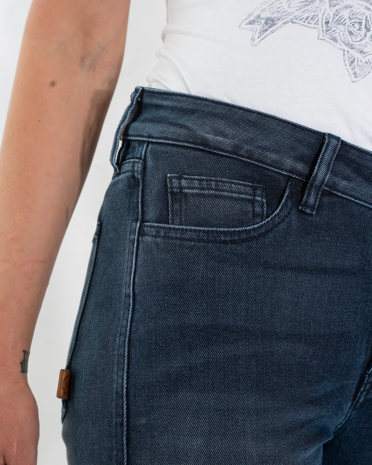 Rokker ROKKERTECH Mid Straight motorsykkeljeans blå