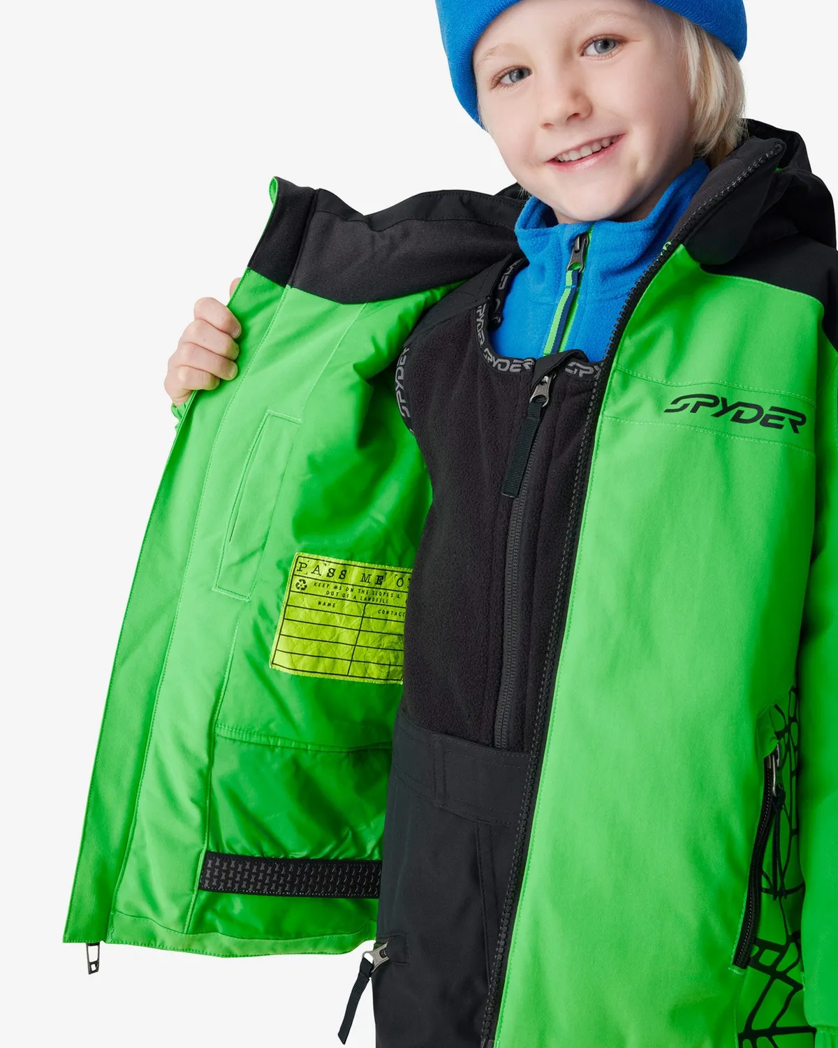 Spyder Challenger skijakke gutt Strobe Green 10K