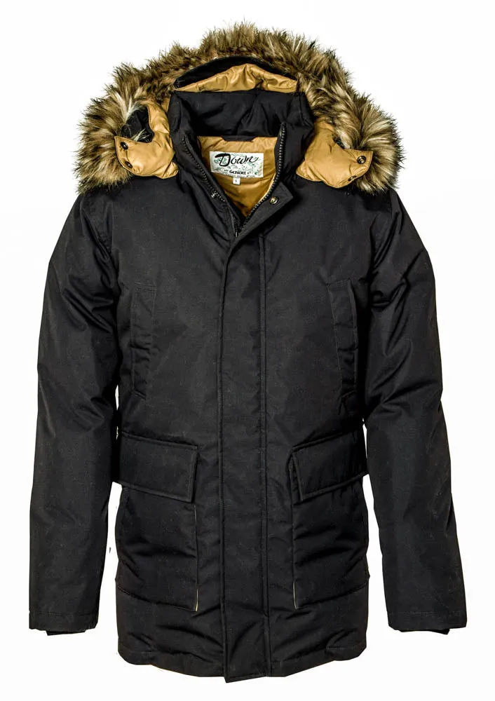 Schott NYC 9156D dunparka svart hette avtakbar