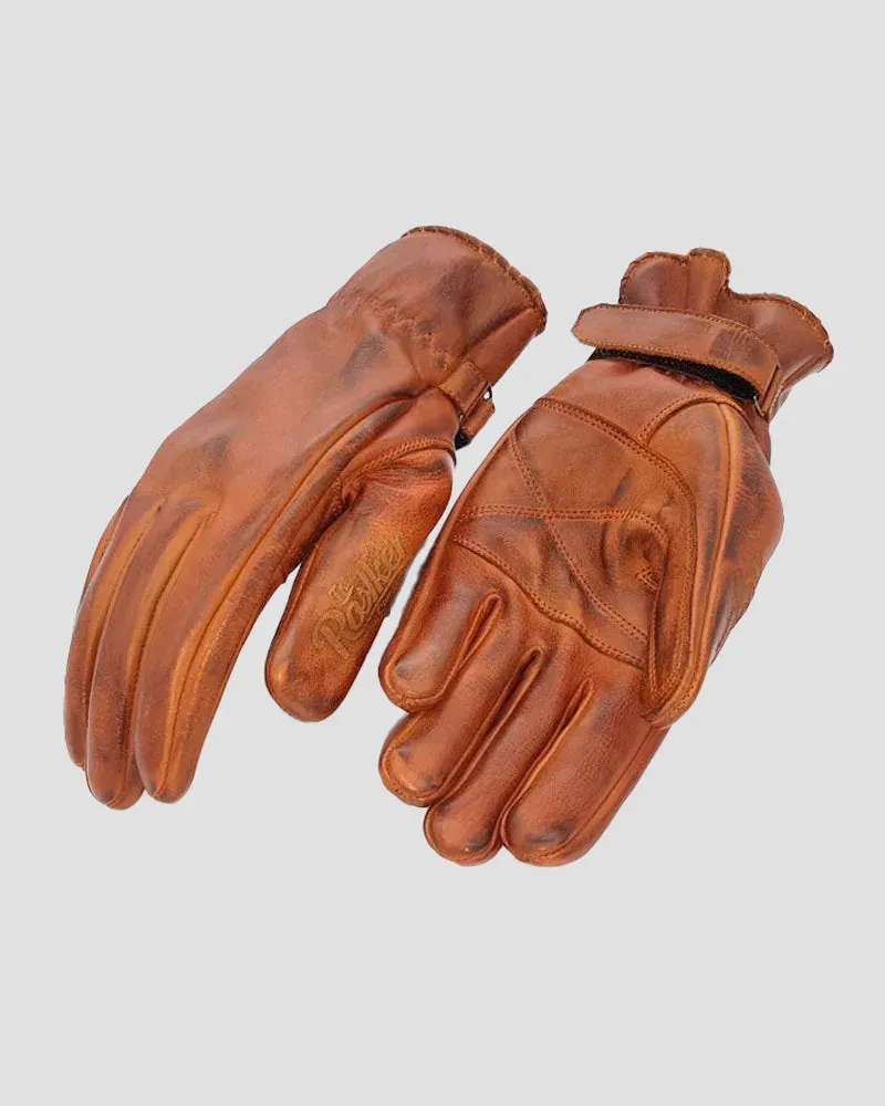 Rokker McAllen mc-hansker skinn cognac