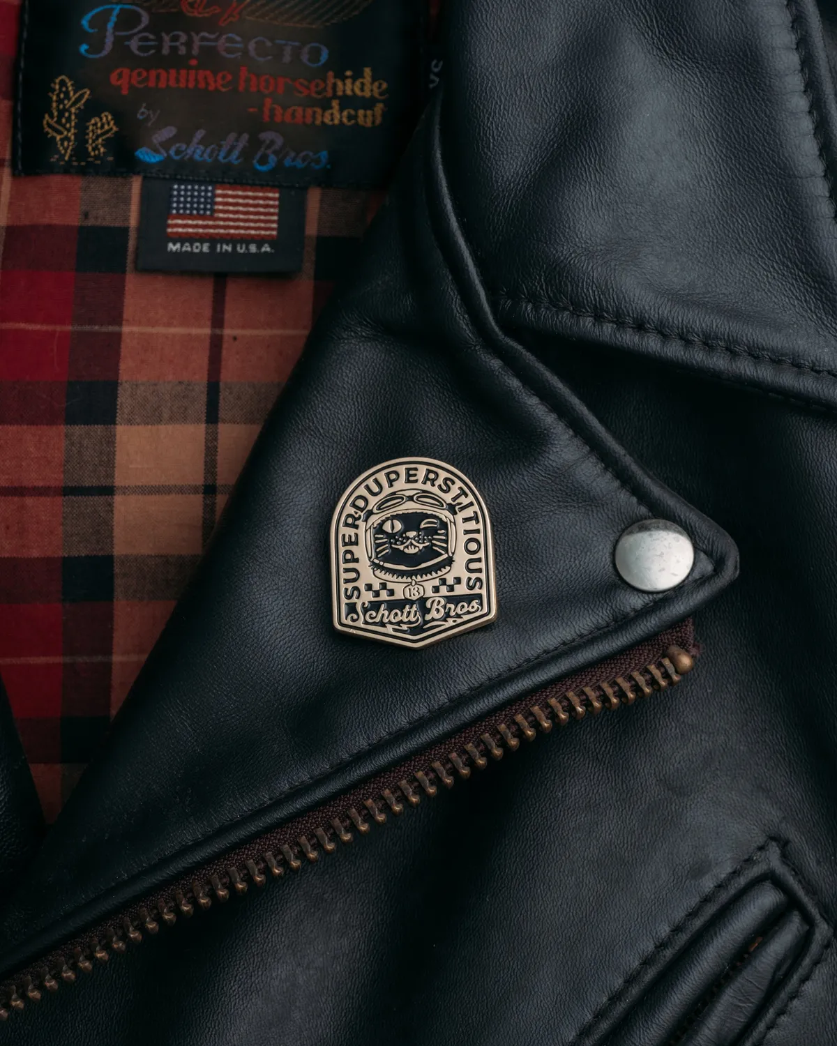 Schott NYC XCAT pins Gull replica