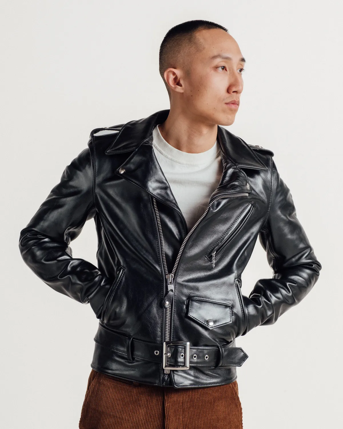 Schott NYC 613SH Perfecto skinnjakke svart hesteskinn