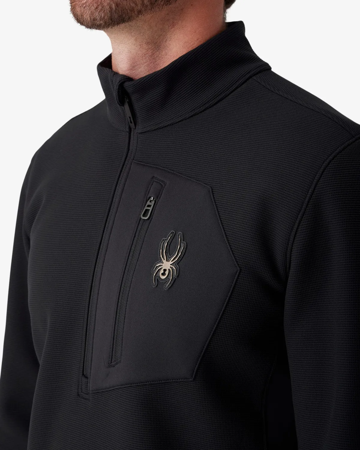 Spyder Bandit fleecegenser herre Black quarter zip