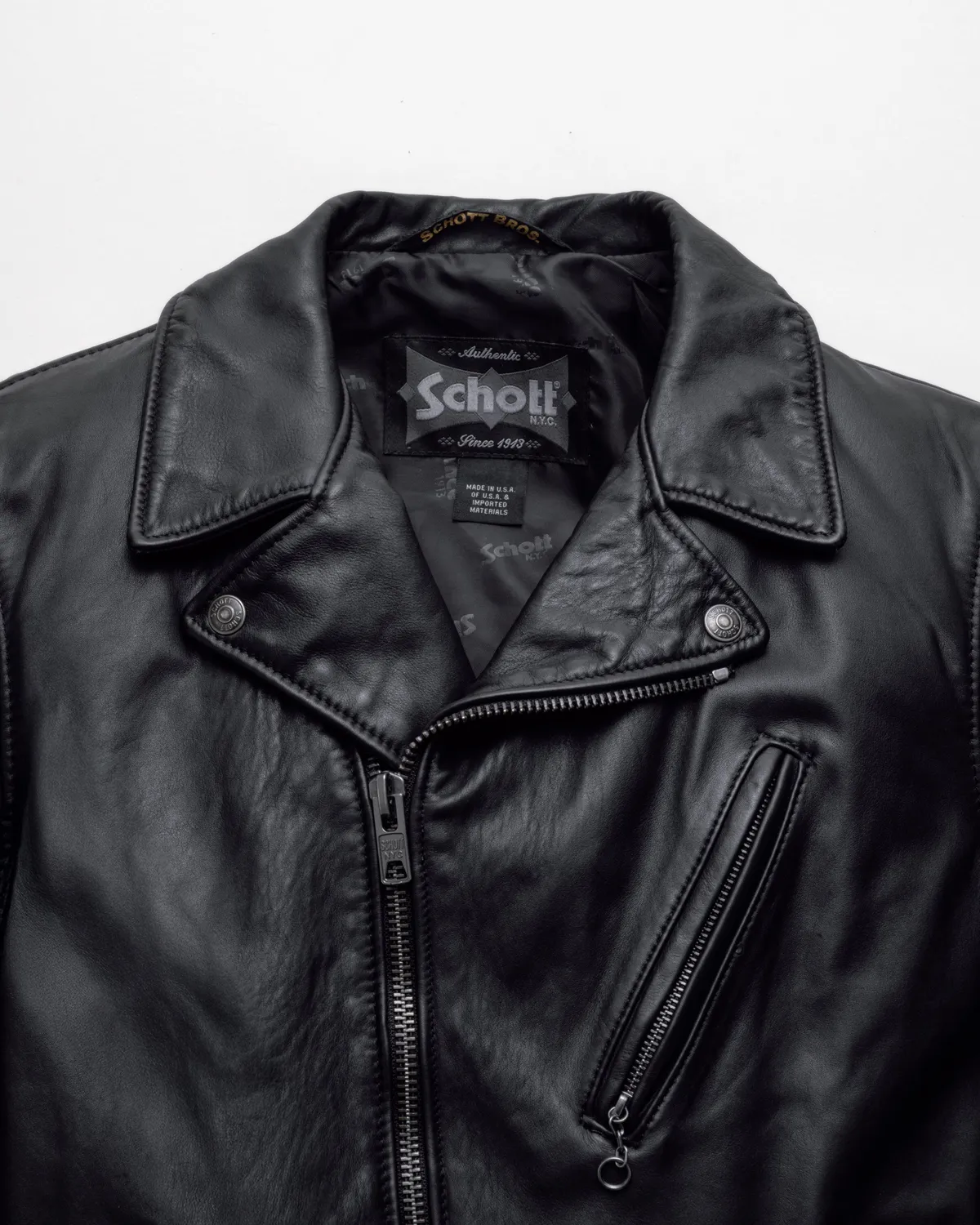Schott NYC 503VN Perfecto motorsykkeljakke svart skinn