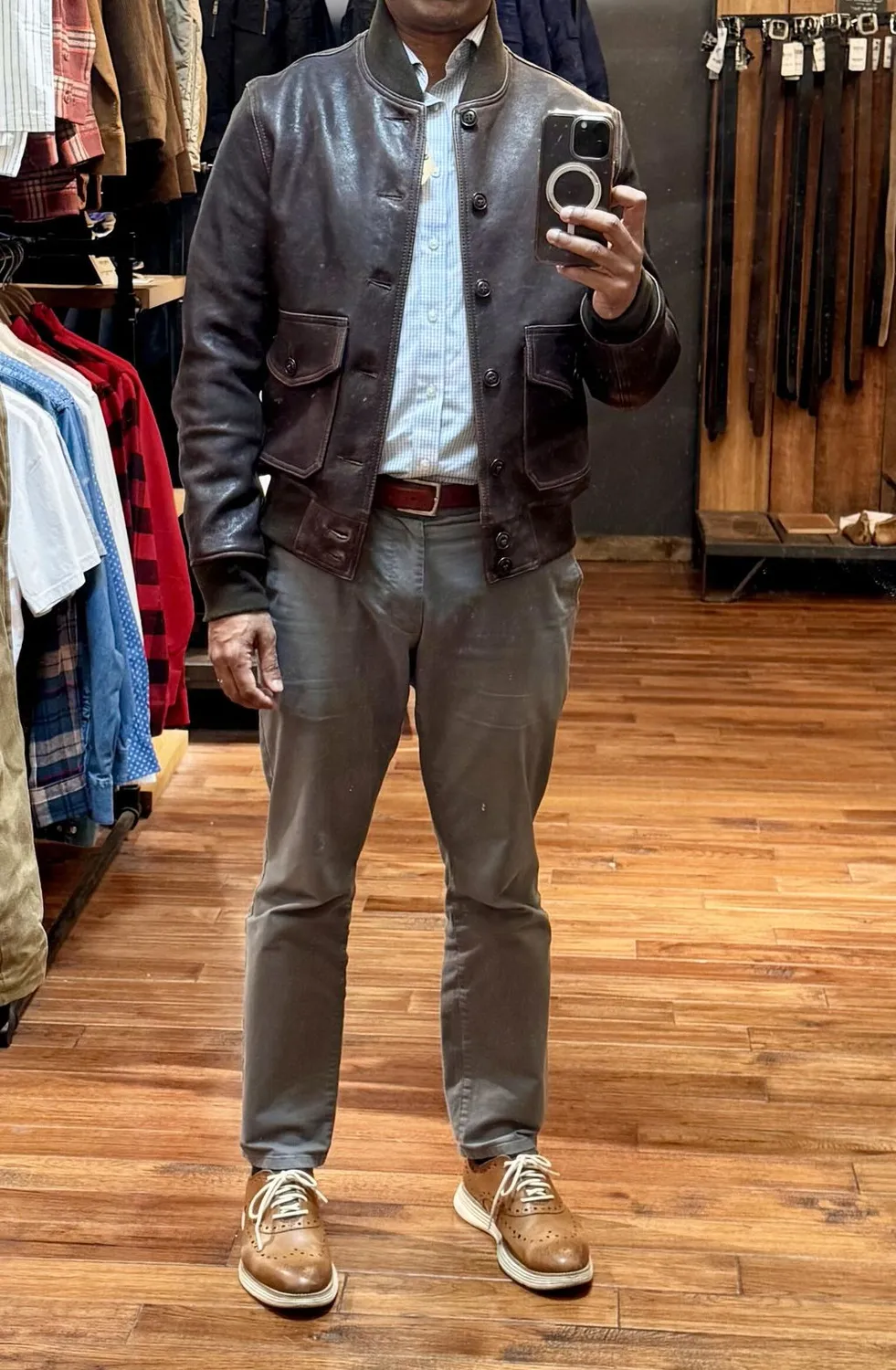Schott NYC Perfecto P2484 flyjakke lammeskinn blå
