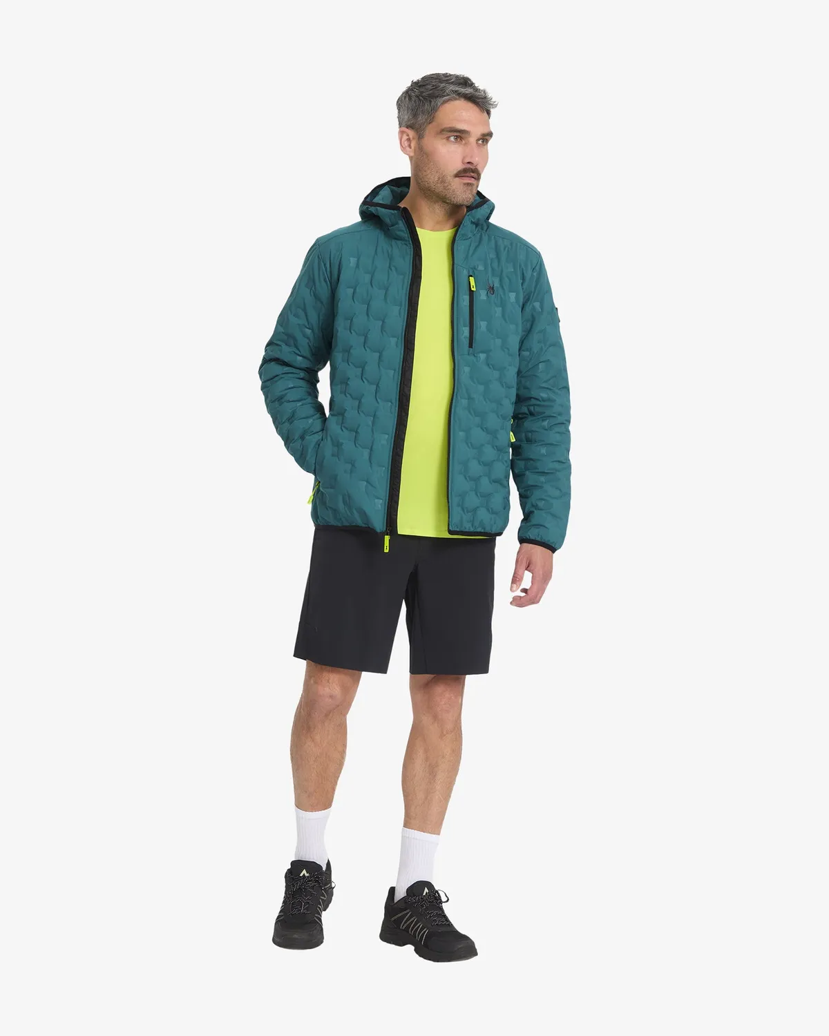 Spyder Zenith Hooded dunjakke herre petrol lett