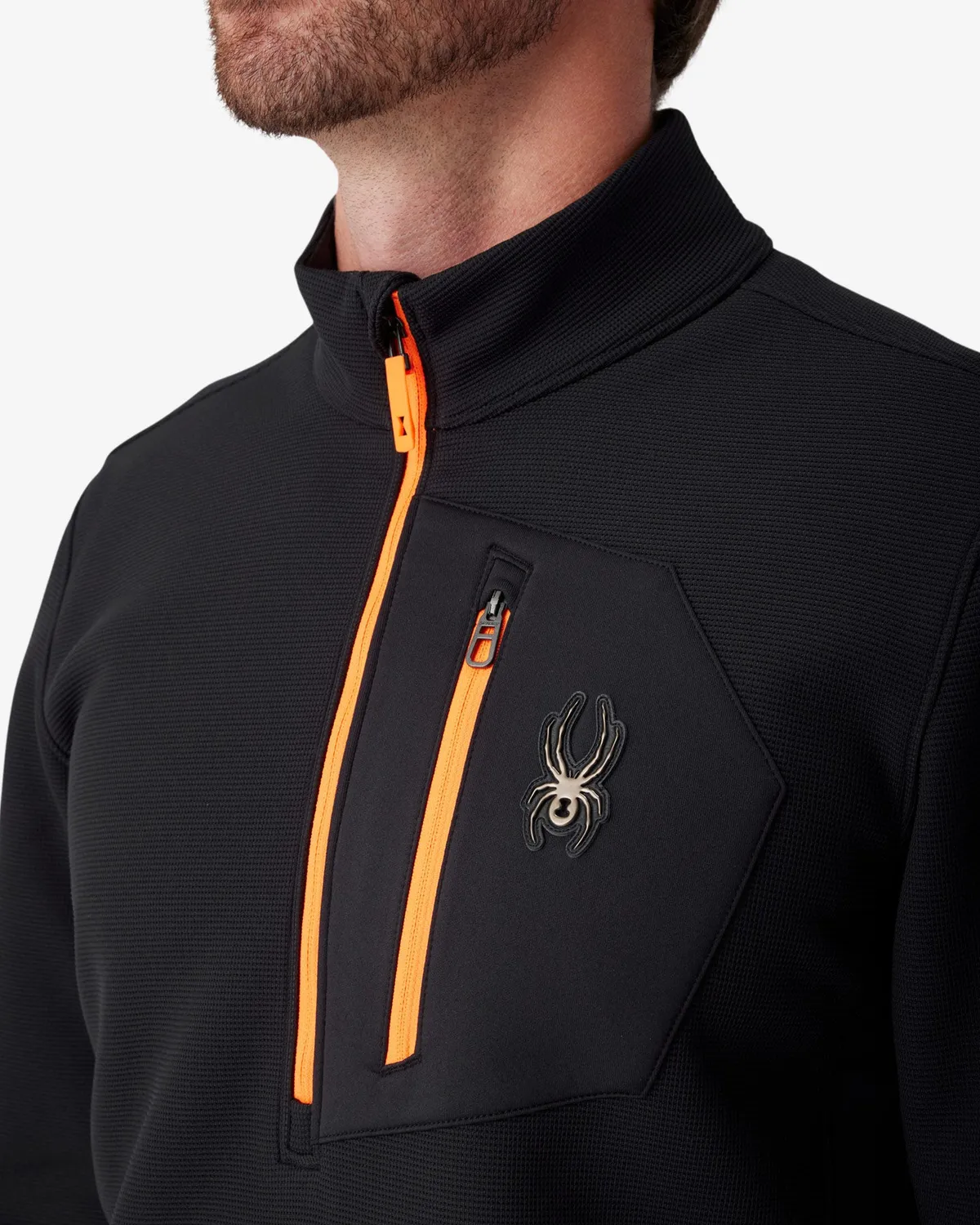 Spyder Bandit fleecegenser half-zip Fusion Orange stretch