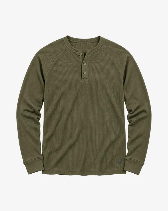 Spyder Corduroy Fleece Henley langermet militær