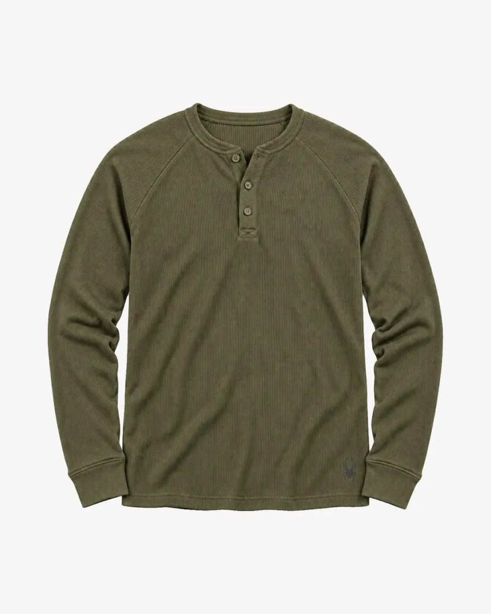 Spyder Corduroy Fleece Henley langermet militær
