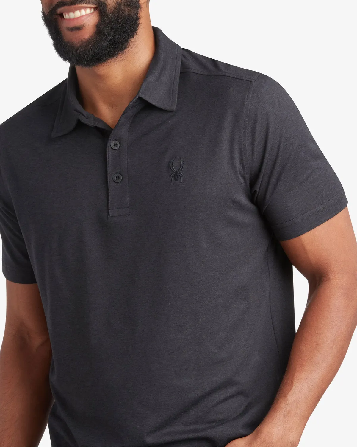 Spyder Jersey Polo svart kortermet stretch