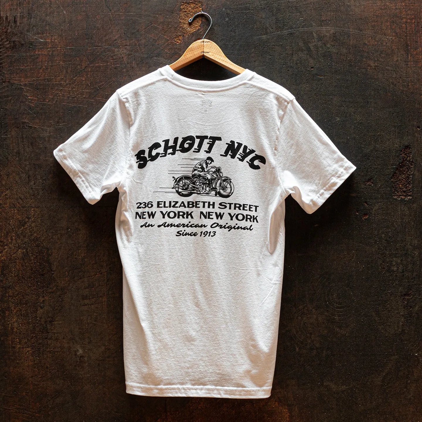 Schott NYC TNYC1 t-skjorte bomull hvit New York